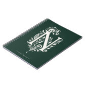 Cahier de monogramme botanique en linogravure Lett (Côté gauche)