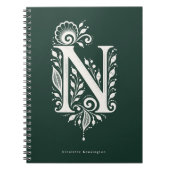 Cahier de monogramme botanique en linogravure Lett (Devant)