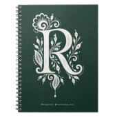 Cahier de monogramme botanique en linogravure Lett (Devant)