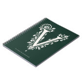 Cahier de monogramme botanique en linogravure Lett (Côté gauche)