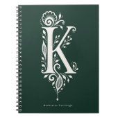 Cahier de monogramme botanique en linogravure Lett (Devant)