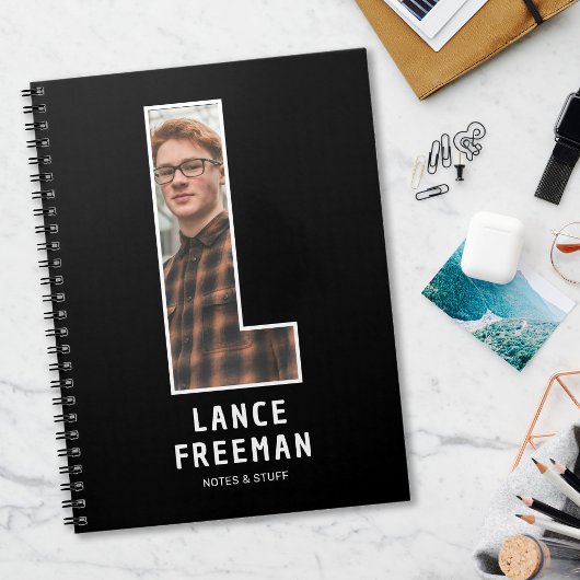 Cahier de monogramme photo initial « L » moderne