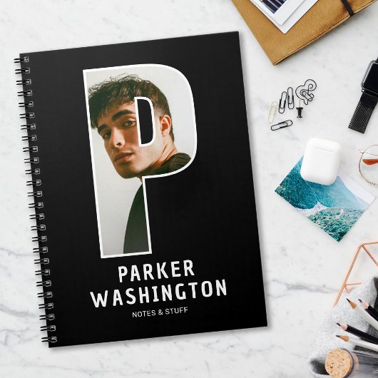 Cahier de monogramme photo initial "P" moderne