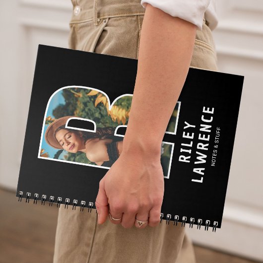 Cahier de monogramme photo initial "R" moderne