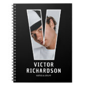 Cahier de monogramme photo initial "V" moderne (Devant)