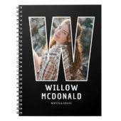 Cahier de monogramme photo initial « W » moderne (Devant)