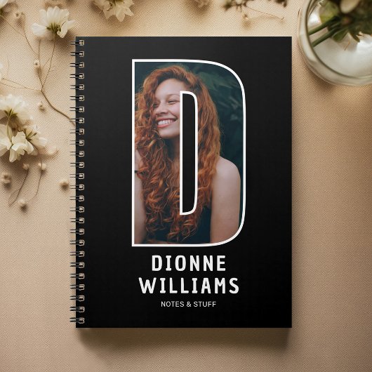 Cahier de monogramme photo initiale « D » moderne