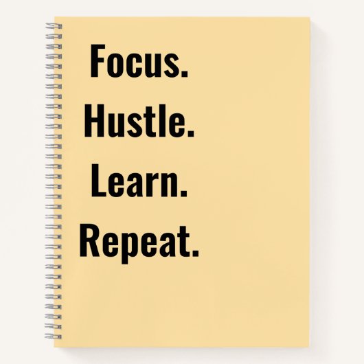 Cahier de motivation Focus Hustle Learn Repeat pou (Devant)