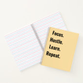 Cahier de motivation Focus Hustle Learn Repeat pou (Intérieur)