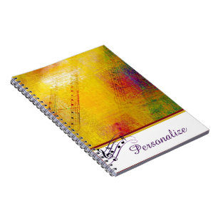 Cahier de musique personnalisé avec peinture patin