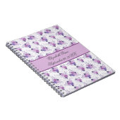Cahier de naissance à monogramme floral rose viole (Côté Droit)