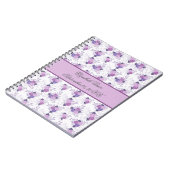 Cahier de naissance à monogramme floral rose viole (Côté gauche)
