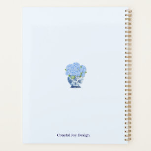 Cahier de Nantucket à motifs floraux bleu et blanc