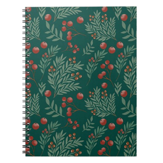 Cahier de Noël à la baie rouge botanique (Devant)