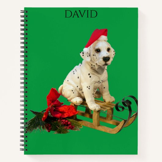 Cahier de Noël de Dalmation customisé. (Devant)