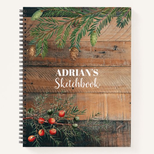 Cahier de Noël Rustique Bois Xmas (Devant)