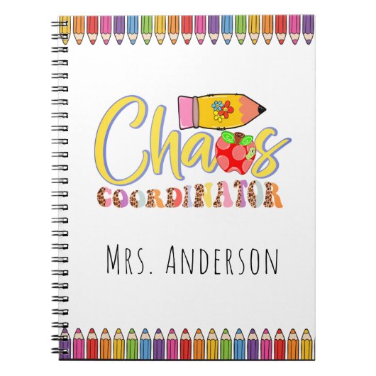 Cahier de nom de professeur coordinateur de chaos (Devant)