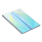 Cahier de nom de soleil ombré de surf bleu (Côté Droit)