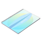 Cahier de nom de soleil ombré de surf bleu (Côté gauche)