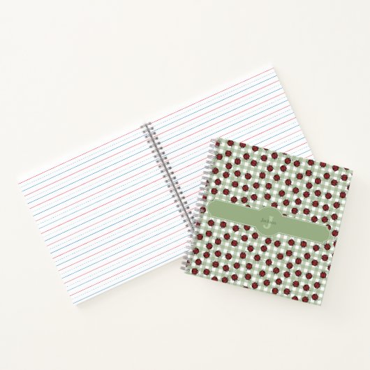 Cahier de nom Ladybug Gingham Vert (Intérieur)