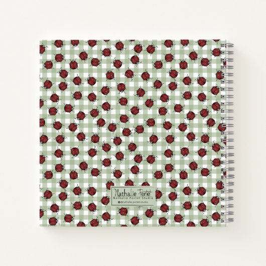 Cahier de nom Ladybug Gingham Vert (Dos)