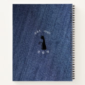 Cahier de nom personnalisable Chat Noir Denim Vint (Dos)