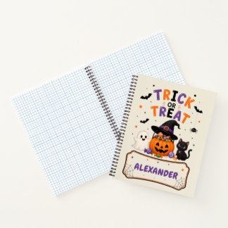 Cahier de nom personnalisé pour Halloween pour enf