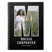 Cahier de notes à monogramme photo initial « M » m (Devant)
