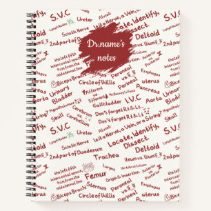 Cahier de notes à motif de doodle d'anatomie médic
