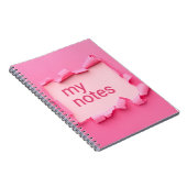 Cahier de notes à spirale trou rose (Côté Droit)
