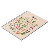 Cahier de notes Alphabet Légumes Enfants Mignons N (Côté gauche)