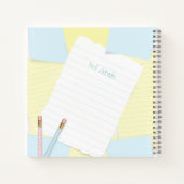 Cahier de notes bleu jaune Doodle Draw (Dos)