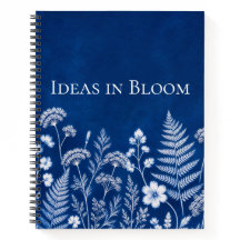 Cahier de notes botanique bleu Ideas in Bloom