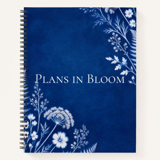 Cahier de notes botanique Plans in Bloom bleu (Devant)