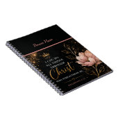 Cahier de notes chrétien floral Philippiens 4:13 (Côté Droit)