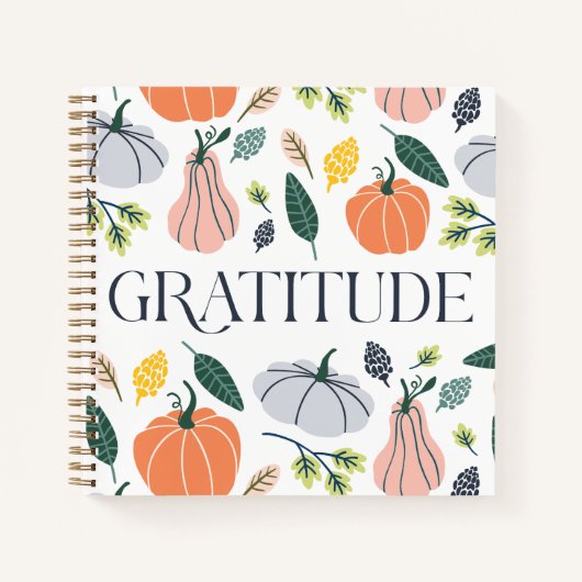Cahier de notes de gratitude de citrouille automna (Devant)