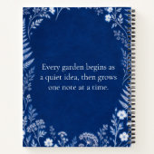 Cahier de notes de jardin bleu botanique (Dos)