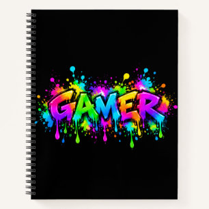 Cahier de notes de jeu graffiti coloré pour joueur