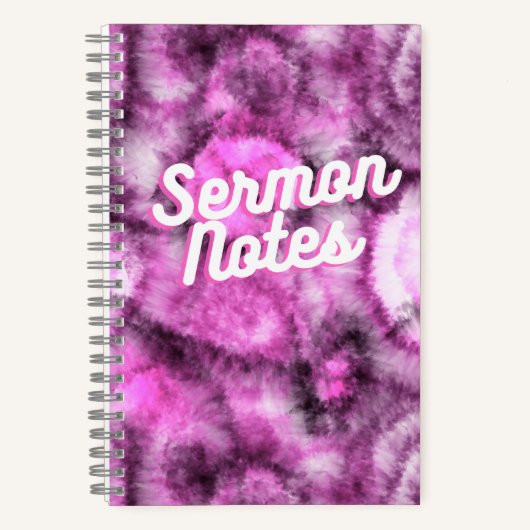 Cahier de notes de sermon à motif tie dye rose (Recto)