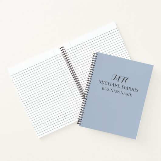 Cahier de notes de travail à monogramme bleu profe (Intérieur)