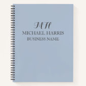 Cahier de notes de travail à monogramme bleu profe (Devant)