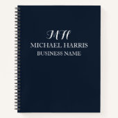 Cahier de notes de travail à monogramme initial bl (Devant)