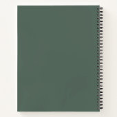 Cahier de notes de travail à monogramme vert sauge (Dos)