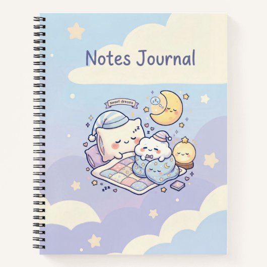 Cahier de notes doux rêves mignons (Devant)