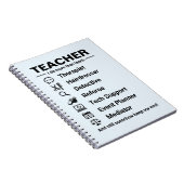 Cahier de notes drôle pour les enseignants (Côté Droit)