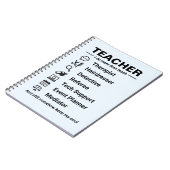 Cahier de notes drôle pour les enseignants (Côté gauche)
