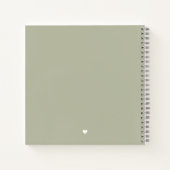Cahier de notes élégant vert sauge pour invité(e)s (Dos)