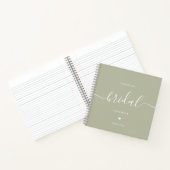 Cahier de notes élégant vert sauge pour invité(e)s (Intérieur)