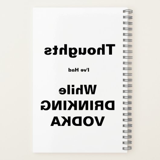 Cahier de notes en buvant du Vodka (Verso)