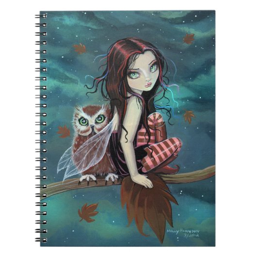 Cahier de notes fantaisistes de chouette mignonne (Devant)